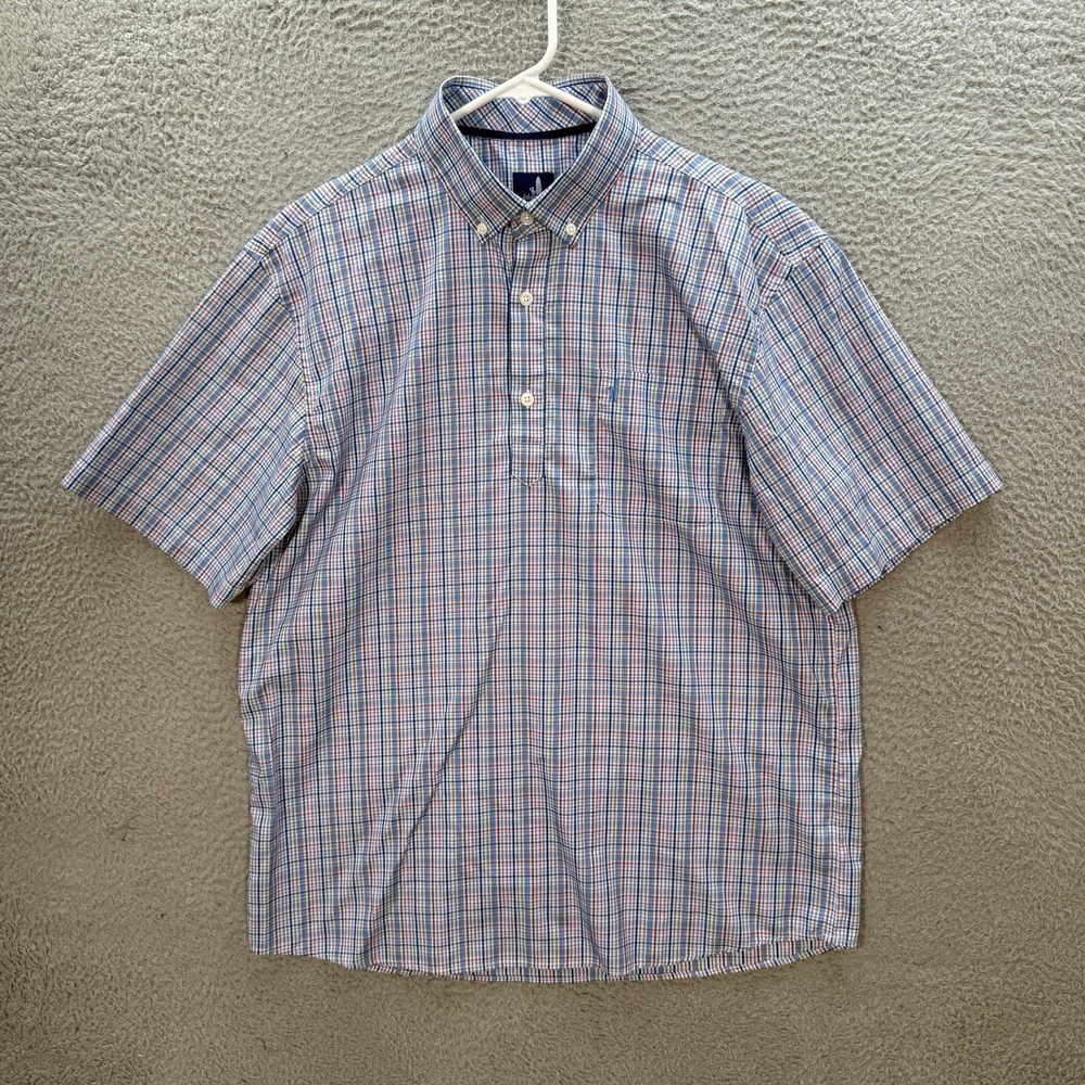 Jonnie O Shirt Adult Large Multicolor Plaid Prep Performance Stretch Bamboo Golf